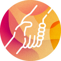 Icon of one hand pulling up another